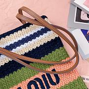 Miu Miu Crochet Woven Tote Bag Green 30x38CM - 2