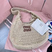 Miu Miu Hobo Tressé Effet Raphia Beige 44x31x8cm - 1
