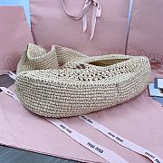 Miu Miu Hobo Tressé Effet Raphia Beige 44x31x8cm - 6