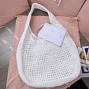 Miu Miu Hobo Tressé Effet Raphia White 44x31x8cm - 4