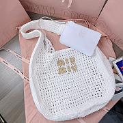 Miu Miu Hobo Tressé Effet Raphia White 44x31x8cm - 5