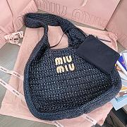Miu Miu Hobo Tressé Effet Raphia Black 44x31x8cm - 2