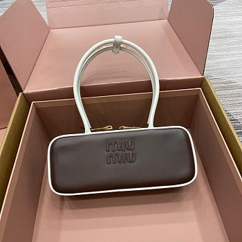 Miu Miu Mluarchive Leather Top Brown 5BB173 Size 28x11x8cm