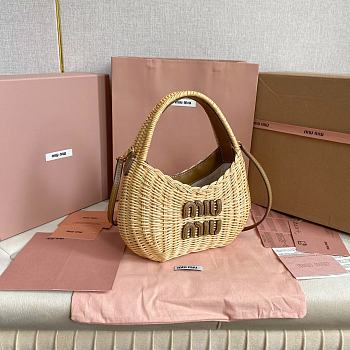 Miu Miu Ola Hobo Bag in Raffia 20 x17x6cm