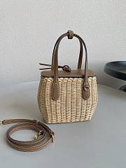 Miu Miu Wicker And Leather Handbag 15x20x8cm - 5