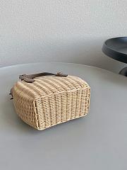 Miu Miu Wicker And Leather Handbag 15x20x8cm - 3