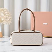 MiuMiu Beau Canvas and Leather Brandy Size 28X12X9cm - 5