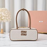 MiuMiu Beau Canvas and Leather Brandy Size 28X12X9cm - 2