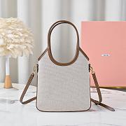 MiuMiu IVY Canvas and Leather Brandy Size 20x24cm - 5