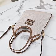 MiuMiu IVY Canvas and Leather Brandy Size 20x24cm - 3