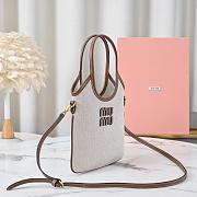 MiuMiu IVY Canvas and Leather Brandy Size 20x24cm - 2