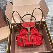 Miu Miu Red Canvas Backpack Size 22x18x11cm - 1
