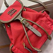 Miu Miu Red Canvas Backpack Size 22x18x11cm - 5