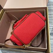 Miu Miu Red Canvas Backpack Size 22x18x11cm - 6