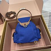 Miu Miu Blue Canvas Backpack Size 22x18x11cm - 3