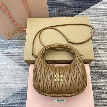 Miu Miu Wander Matelasse Brown Size 23x13x7cm