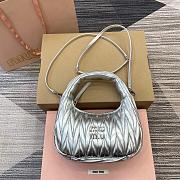 Miu Miu Wander Matelasse Silver Size 23x13x7cm - 3