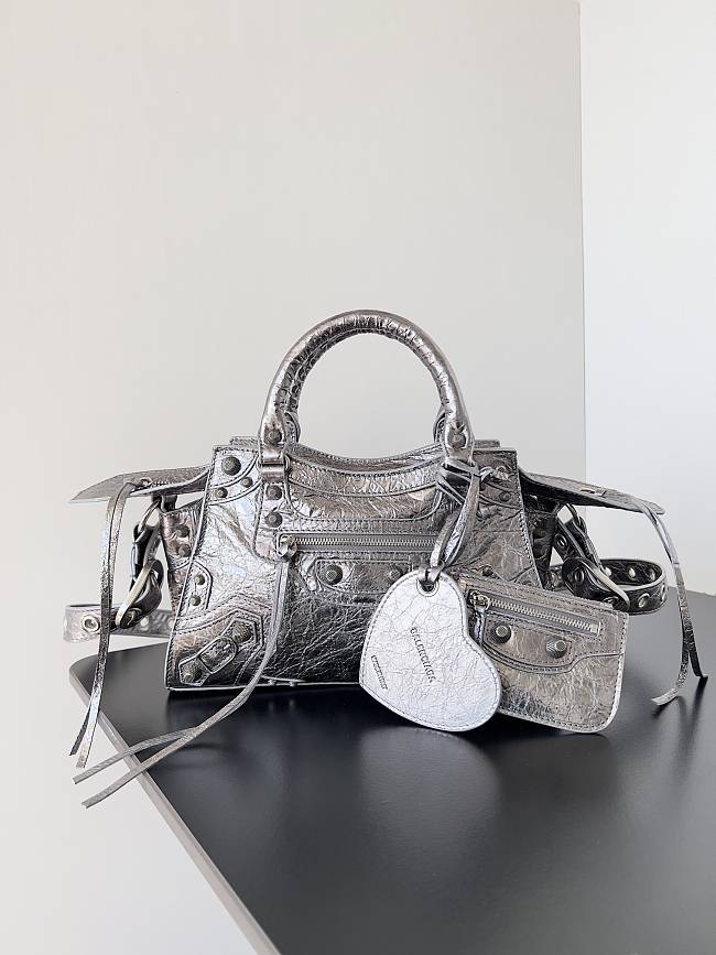 Balenciaga Neo Cagole Silver Bag Size 26x13x18cm - 1