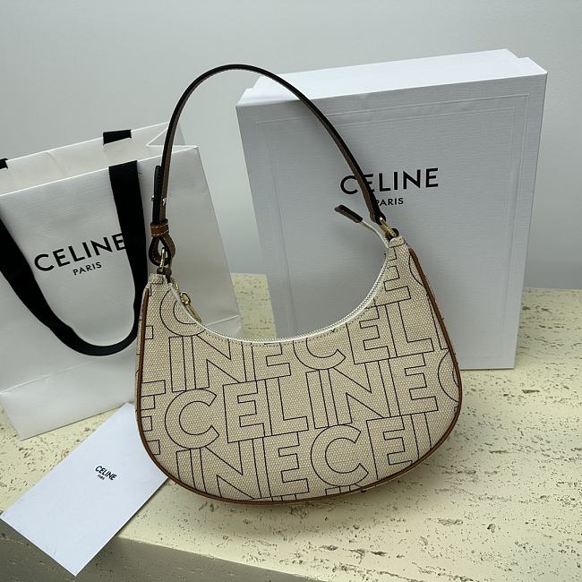 Celine Bag in Textile Allover Logo Print Natural Tan 24x17x9CM - 1