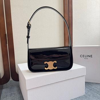 Celine Black Bag Terence In Patent Size 20x5x11CM