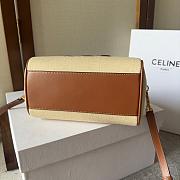 Celine Boston Beige Tan Canvas Size 20x14x10cm - 4
