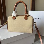 Celine Boston Beige Tan Canvas Size 20x14x10cm - 6