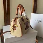 Celine Boston Beige Tan Canvas Size 20x14x10cm - 2