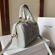 Celine Boston Grey Canvas Size 20x14x10cm - 3