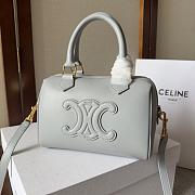 Celine Boston Grey Canvas Size 20x14x10cm - 4