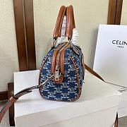 Celine Boston Canvas Blue 197582 Size 20x14x10cm - 4