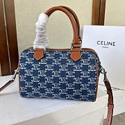 Celine Boston Canvas Blue 197582 Size 20x14x10cm - 2