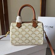 Celine Boston Canvas Beige 197582 Size 20x14x10cm - 2