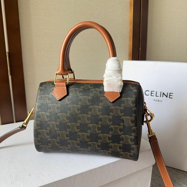 Celine Boston Canvas Grey 197582 Size 20x14x10cm - 1