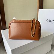 Celine Clutch on Chain Cuir Triomphe in Brown Size 16×11×8cm - 2