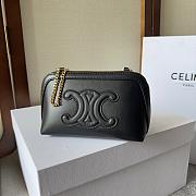 Celine Clutch on Chain Cuir Triomphe in Black Size 16×11×8cm - 4