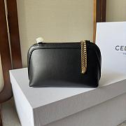 Celine Clutch on Chain Cuir Triomphe in Black Size 16×11×8cm - 3