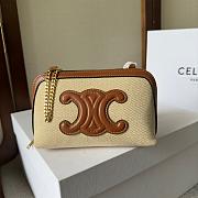 Celine Clutch on Chain Cuir Triomphe in Beige Size 16×11×8cm - 1