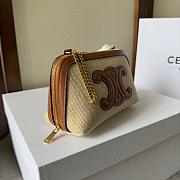 Celine Clutch on Chain Cuir Triomphe in Beige Size 16×11×8cm - 5