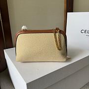 Celine Clutch on Chain Cuir Triomphe in Beige Size 16×11×8cm - 3