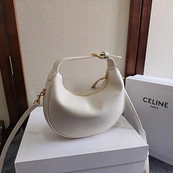 Celine Lulu In Supple Grained Calfskin White Size 21x24x5cm