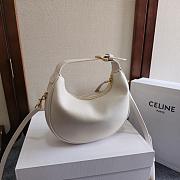 Celine Lulu In Supple Grained Calfskin White Size 21x24x5cm - 2