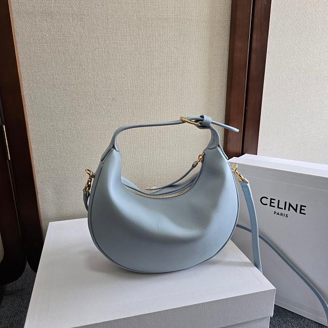 Celine Lulu In Supple Grained Calfskin Blue Size 21x24x5cm - 1