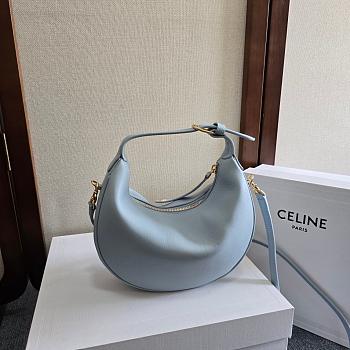 Celine Lulu In Supple Grained Calfskin Blue Size 21x24x5cm