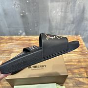 Burberry Black Check EkD Motif Slides - 5
