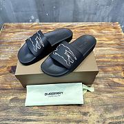 Burberry Black Check EkD Motif Slides - 2