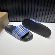 Burberry Check Slides Blue - 5