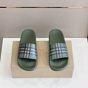 Burberry Check Slides Green - 4