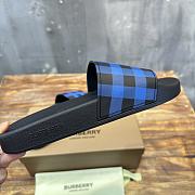 Burberry Check Slides Black Blue - 3