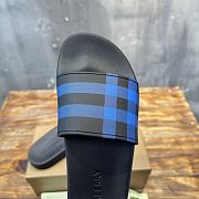 Burberry Check Slides Black Blue - 2