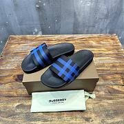 Burberry Check Slides Black Blue - 6